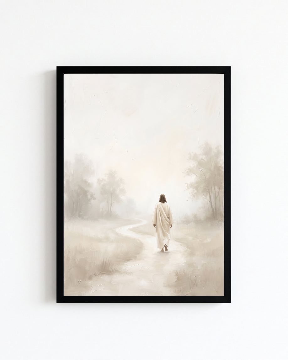 jesus walking wall art, jesus wall art, christian wall art, christian printable, jesus walking art, christian faith art, religious wall art, christian home decor, jesus art print, faith wall art, christian digital download, printable wall art, minimalist christian art

