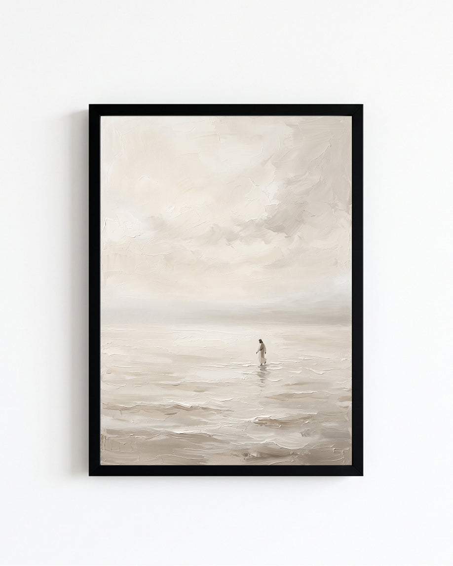 jesus walking on water, jesus wall art, christian wall art, christian printable, jesus water art, minimalist christian art, religious wall art, christian home decor, jesus art print, faith wall art, christian digital download, printable wall art, minimalist wall art
