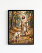 Jesus and Lamb Wall Art | Good Shepherd Christian Art
