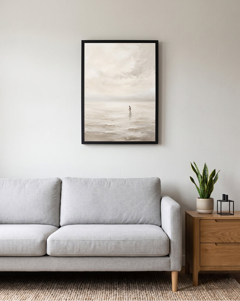 Jesus Walking on Water Wall Art | Minimalist Christian Printable Art