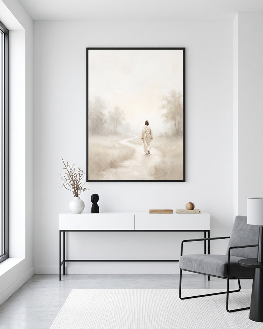 jesus walking wall art, jesus wall art, christian wall art, christian printable, jesus walking art, christian faith art, religious wall art, christian home decor, jesus art print, faith wall art, christian digital download, printable wall art, minimalist christian art
