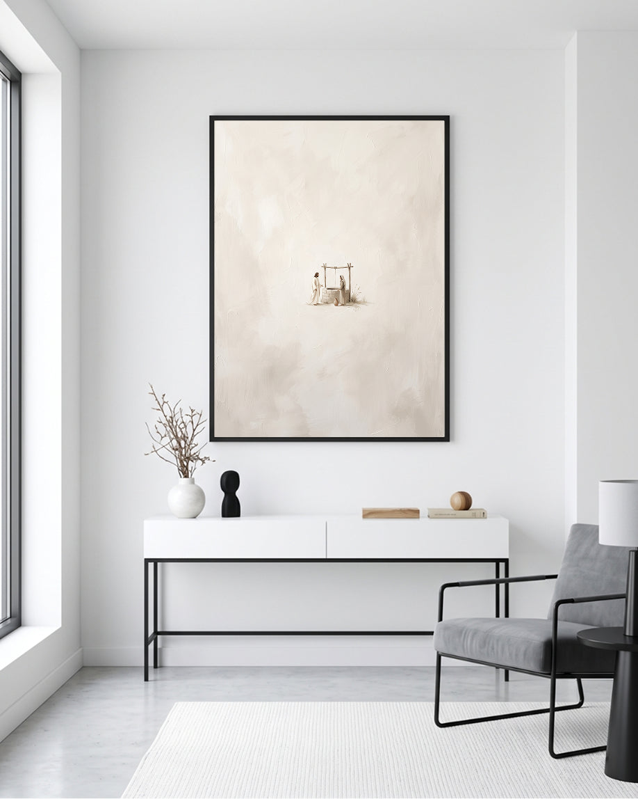 Jesus and Samaritan Woman Wall Art | Biblical Christian Printable Art