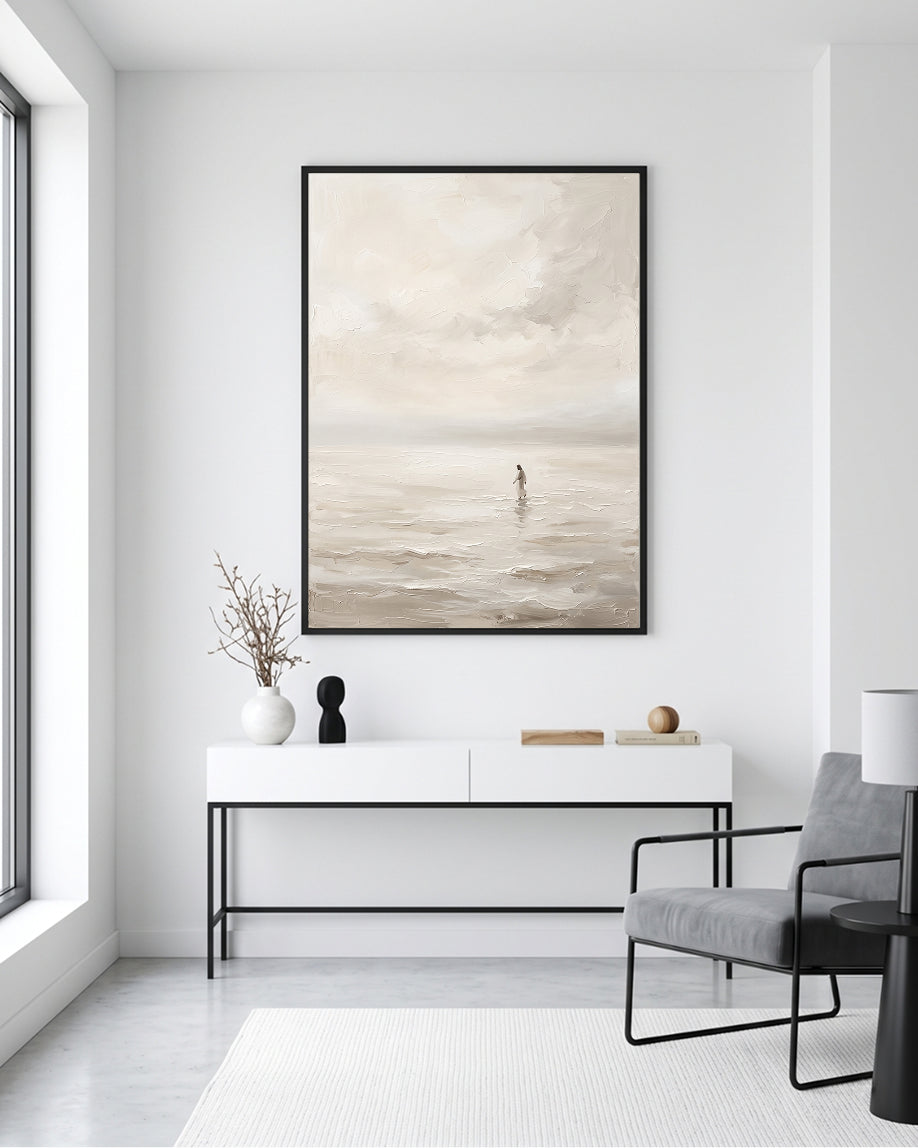 Jesus Walking on Water Wall Art | Minimalist Christian Printable Art