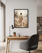 Jesus With Sheep Wall Art | Good Shepherd Christian Art
