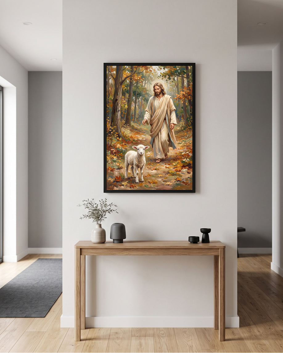 Jesus and Lamb Wall Art | Good Shepherd Christian Printable Art