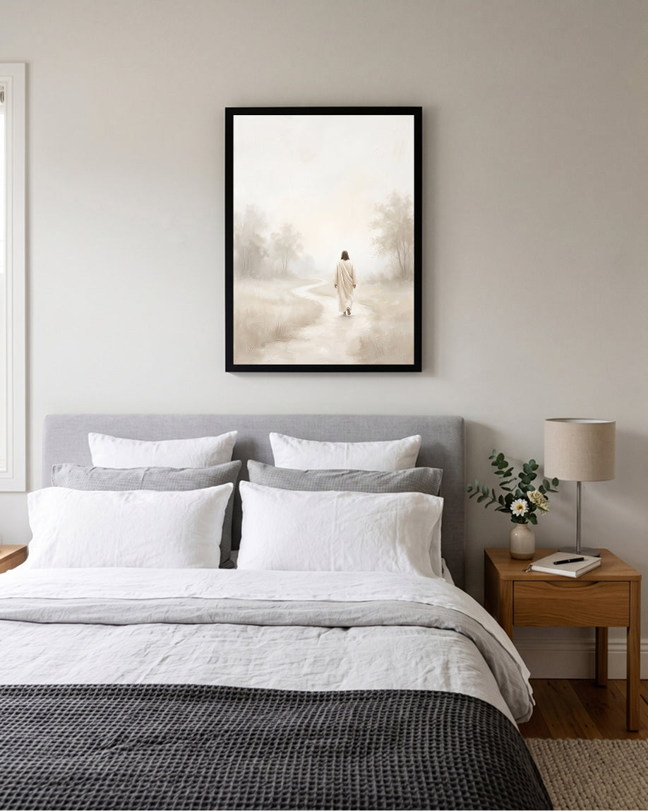 jesus walking wall art, jesus wall art, christian wall art, christian printable, jesus walking art, christian faith art, religious wall art, christian home decor, jesus art print, faith wall art, christian digital download, printable wall art, minimalist christian art
