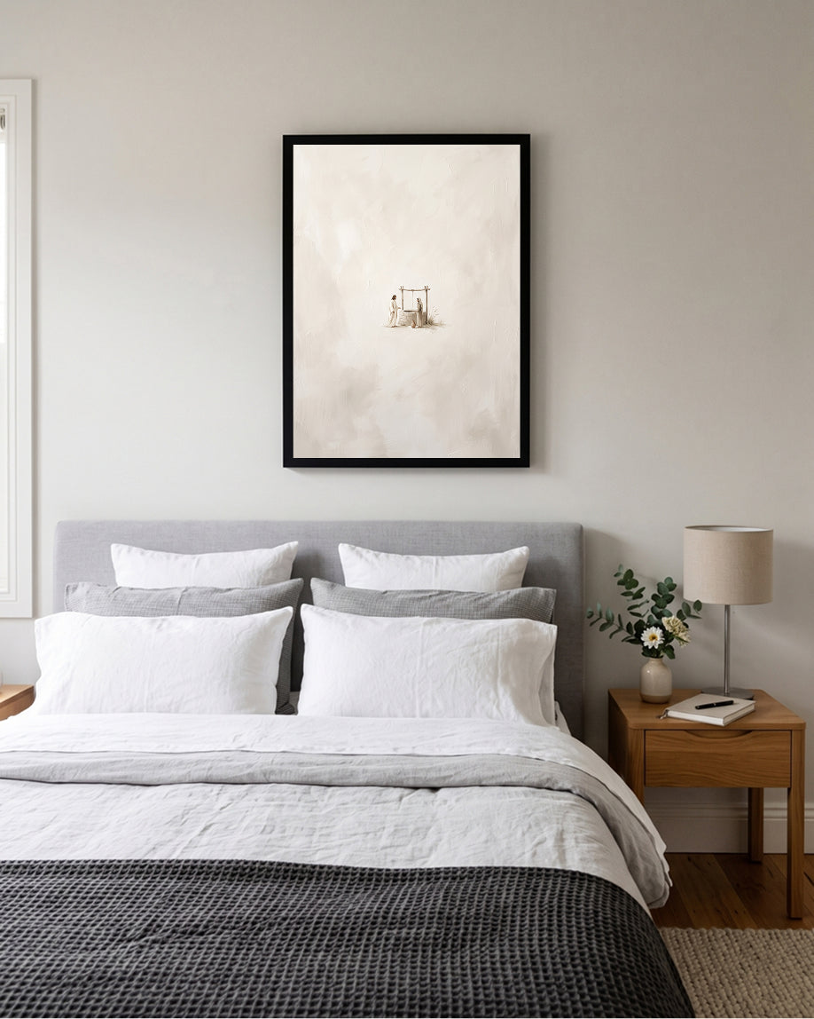 Jesus and Samaritan Woman Wall Art | Biblical Christian Printable Art