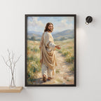 Framed Jesus Walking Wall Art | Follow Jesus Christian Art